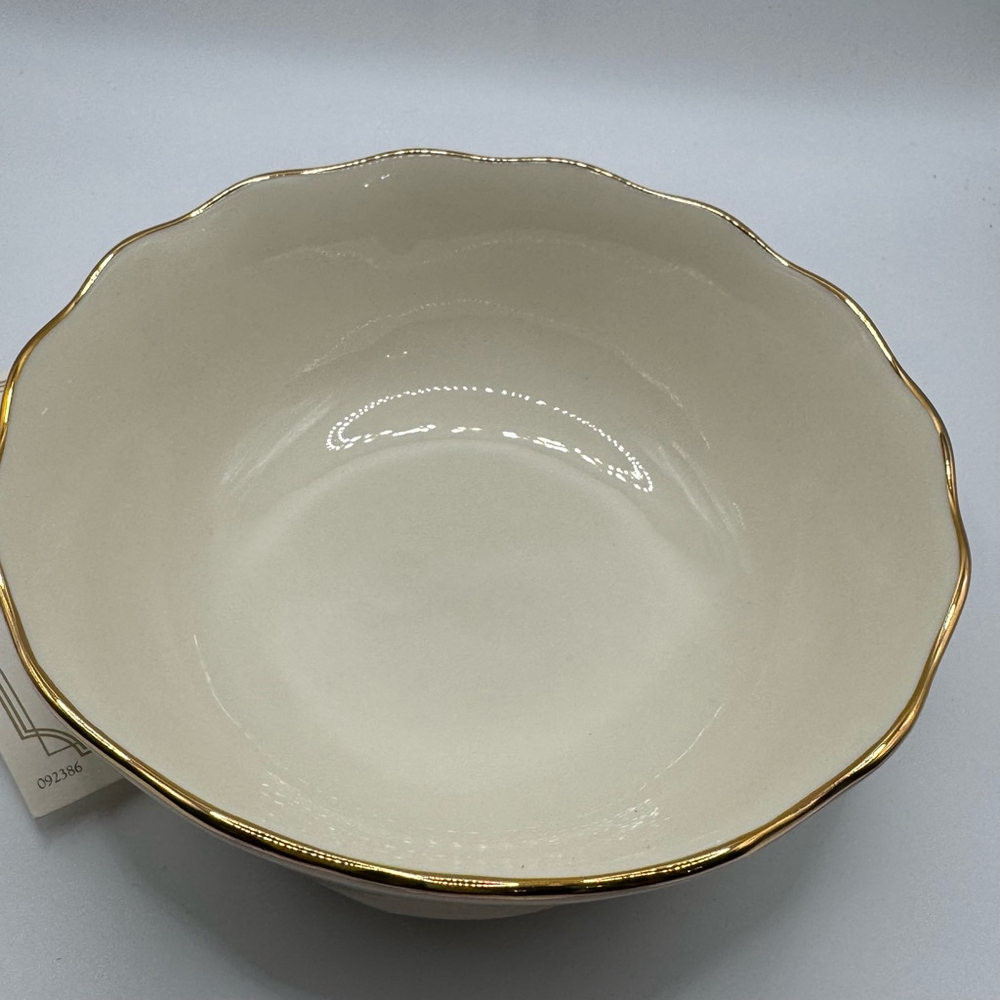 Lenox Rose Blossom Collection Ivory Bowl with Gold Trim